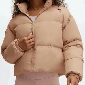Fabletics Women's Beige Puffer Jacket